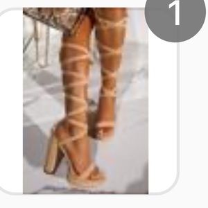 Nude Tie Up Heels